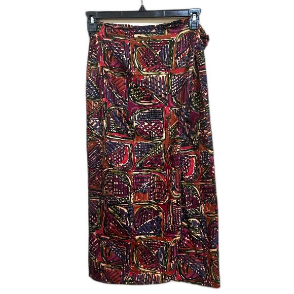 On the Verge 90s Vintage Wrap Abstract Art Skirt - Women 11/12 - Picture 1 of 6